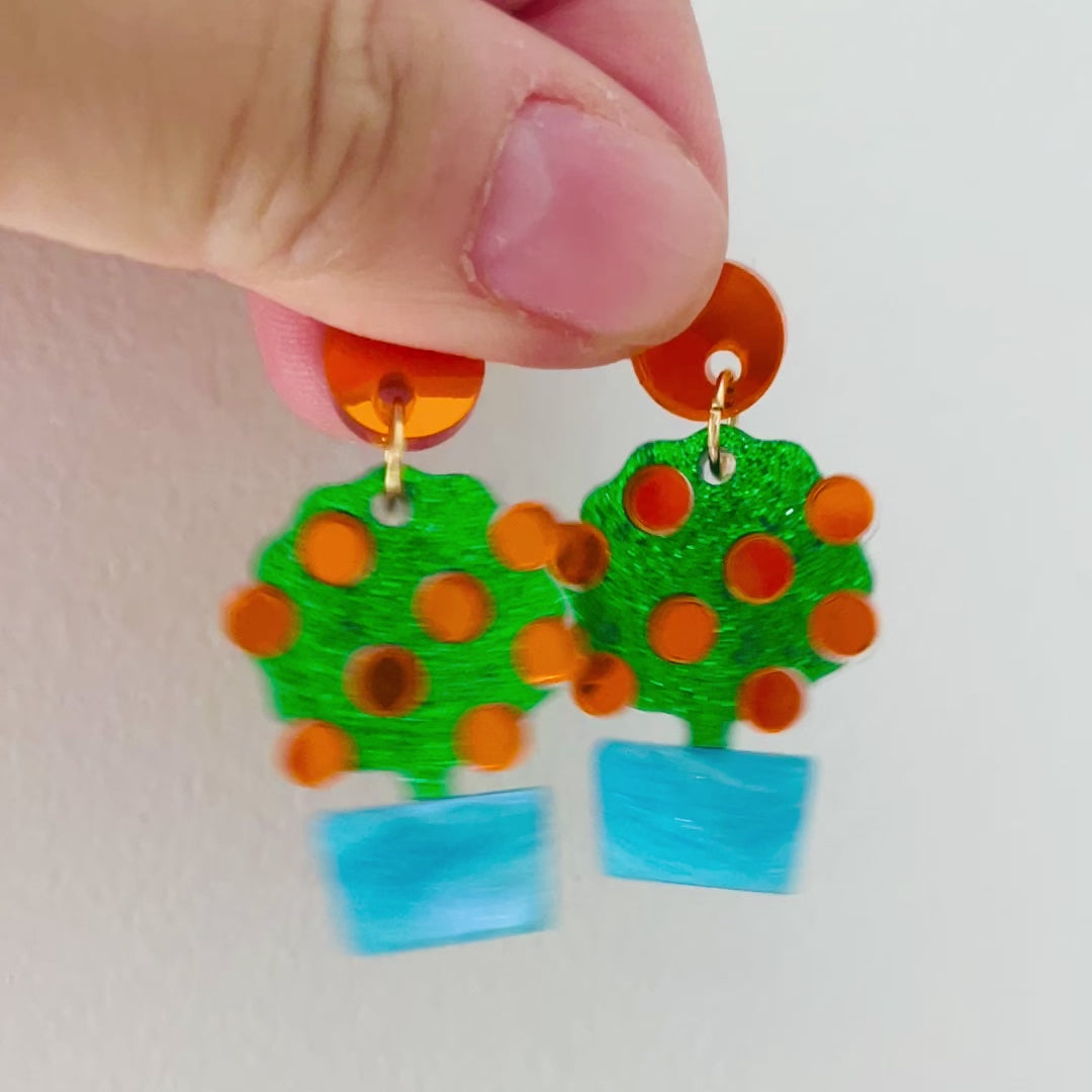 Lucky Kumquat tree Earrings